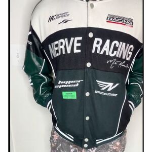 Men Baseball Collar Biker Jacket "Nerve Racing